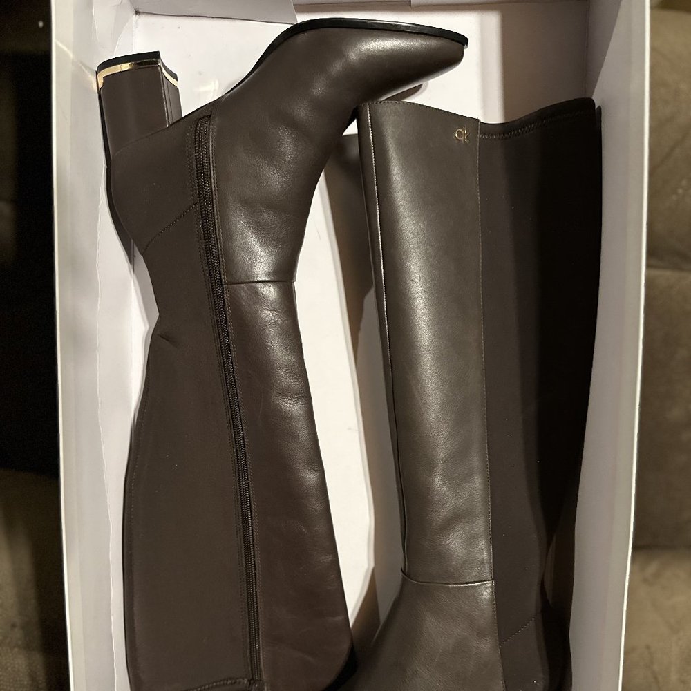 Calvin Klein Freeda Cow Silk- Neoprene BROWN (Size 6M)